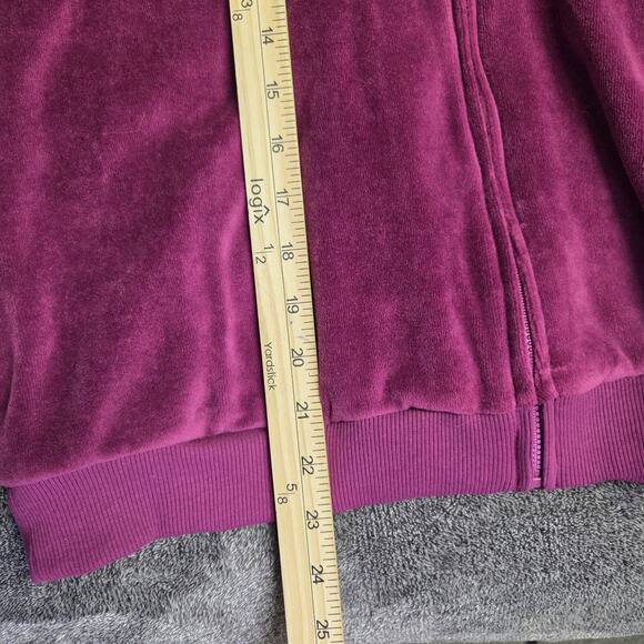 NWT Alfred Dunner Burgundy Velvet Zip Up Jacket With Embellishment Petite Small - Picture 8 of 8